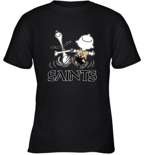 Snoopy And Charlie Brown Happy New Orleans Saints Fans Youth T-Shirt