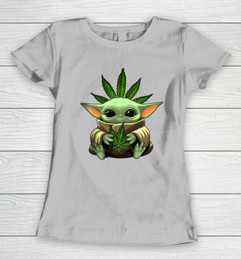 Baby Yoda Hug Marijuana Canabis Women's T-Shirt 5