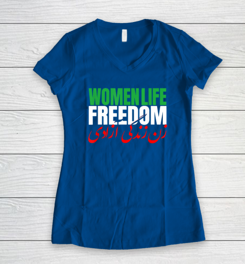 Iran Zan Zendegi Azadi Persian Woman Life Freedom Women's V-Neck T-Shirt 5