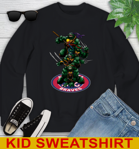 MLB Baseball Atlanta Braves Teenage Mutant Ninja Turtles Shirt Youth Sweatshirt 2