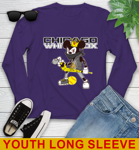Chicago White Sox MLB Baseball Mickey Peace Sign Sports Youth Long Sleeve 5