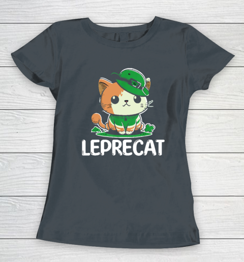 Funny Cat St Patricks Day Shirt Women Irish Cat T-Shirt