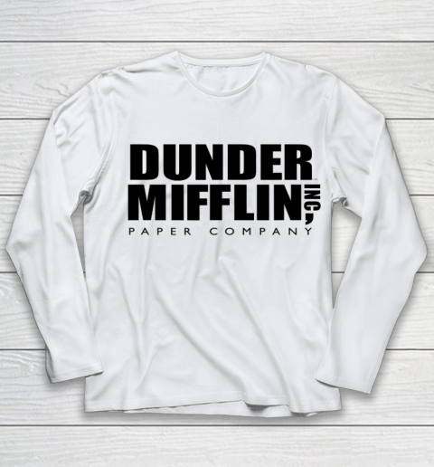 The Office Black Dunder Mifflin Logo Youth Long Sleeve
