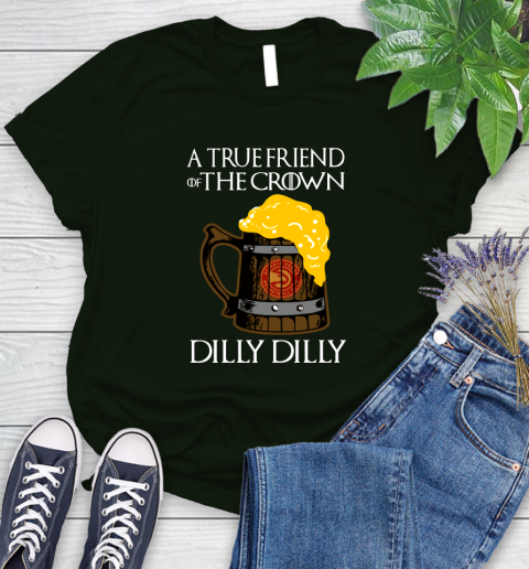 NBA Atlanta Hawks A True Friend Of The Crown Game Of Thrones Beer Dilly Dilly Basketball Women's T-Shirt 6