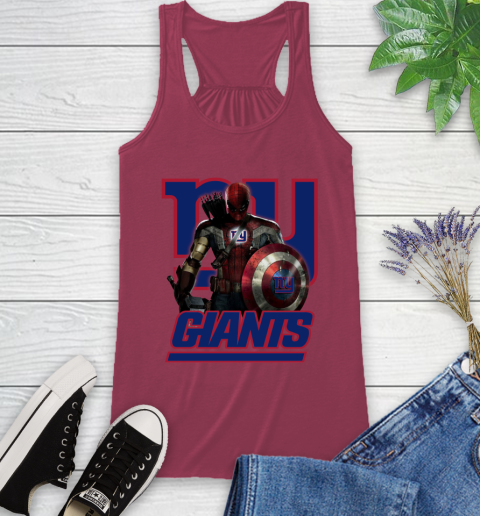 NFL Captain America Thor Spider Man Hawkeye Avengers Endgame Football New York Giants Racerback Tank 8