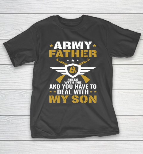 Father's Day Funny Gift Ideas Apparel  Military Rifle Dog Tags Dad Father T Shirt T-Shirt