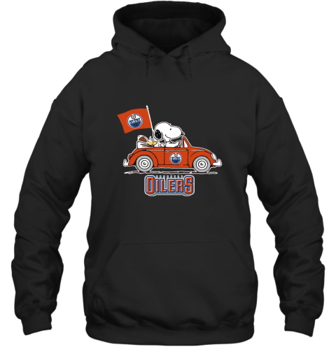 Snoopy And Woodstock Ride The Edmonton Oilers Car NHL Hoodie