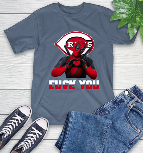 MLB Cincinnati Reds Deadpool Love You Fuck You Baseball Sports T-Shirt 8