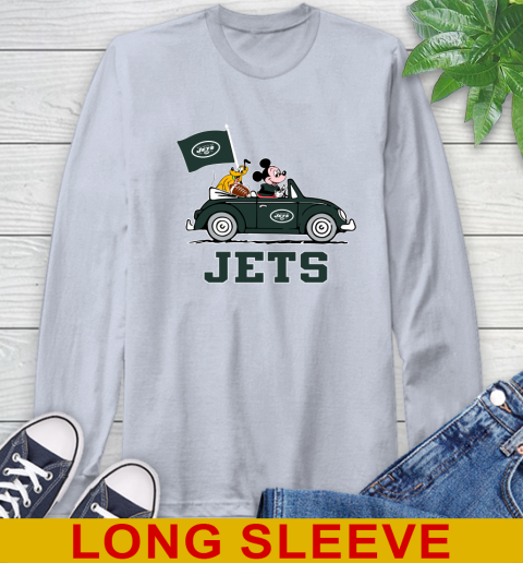 NFL Football New York Jets Pluto Mickey Driving Disney Shirt Long Sleeve T-Shirt 6