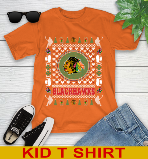 Chicago Blackhawks Merry Christmas NHL Hockey Loyal Fan Youth T-Shirt 8