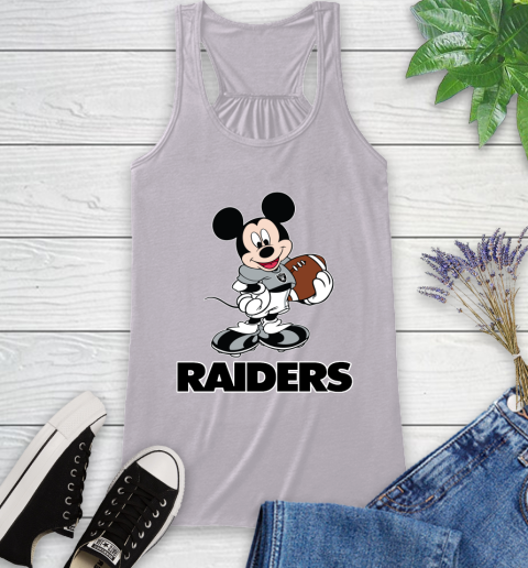 NFL Football Oakland Raiders Cheerful Mickey Mouse Shirt Racerback Tank 5