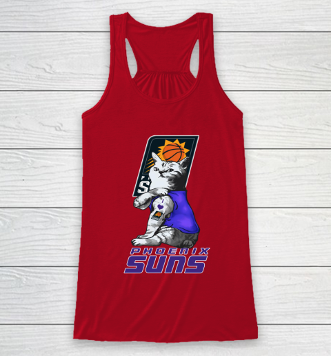 NBA Basketball My Cat Loves Phoenix Suns Racerback Tank 4