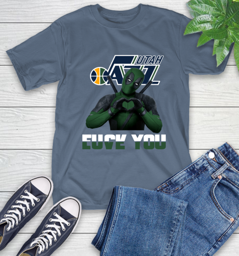 NBA Utah Jazz Deadpool Love You Fuck You Basketball Sports T-Shirt 8