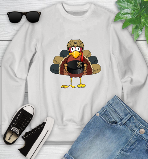 Vegas Golden Knights Turkey Thanksgiving Day Youth Sweatshirt