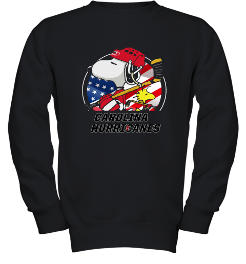 Carolina Hurricanes Ice Hockey Snoopy And Woodstock NHL Youth Sweatshirt