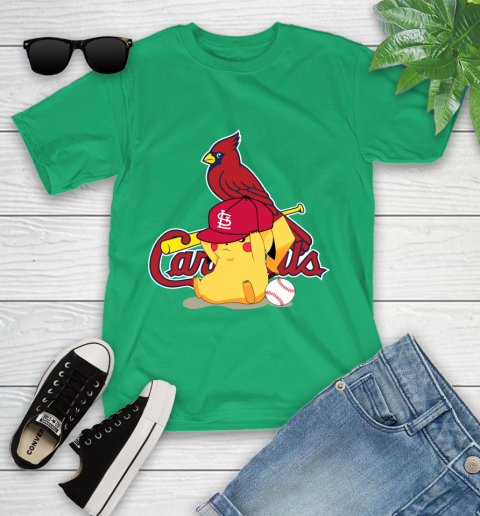 MLB Pikachu Baseball Sports St.Louis Cardinals Youth T-Shirt 6