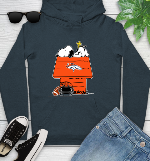 Denver Broncos NFL Football Snoopy Woodstock The Peanuts Movie Youth Hoodie 8