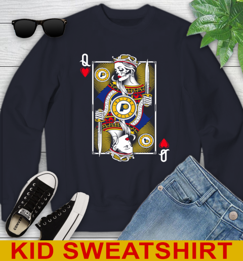 NBA Basketball Indiana Pacers The Queen Of Hearts Card Shirt Youth Sweatshirt 2