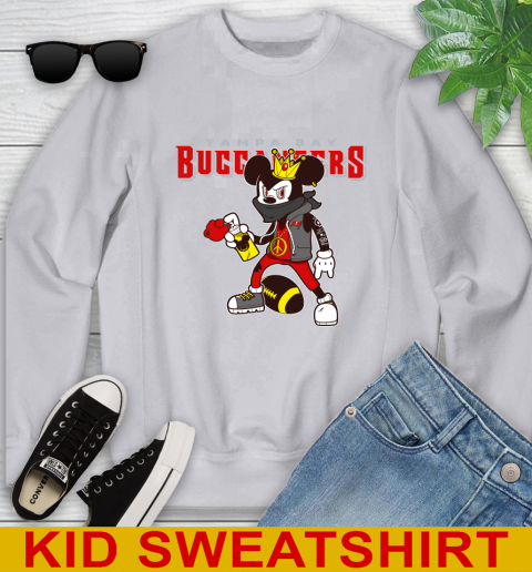 Tampa Bay Buccaneers NFL Football Mickey Peace Sign Sports Youth Sweatshirt 4