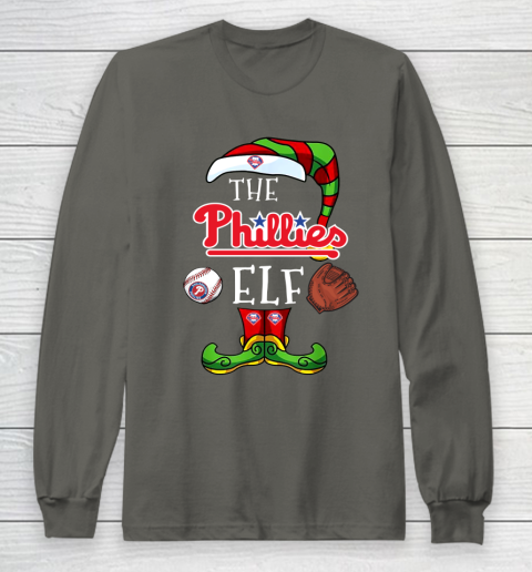 Philadelphia Phillies Christmas ELF Funny MLB Long Sleeve T-Shirt 5