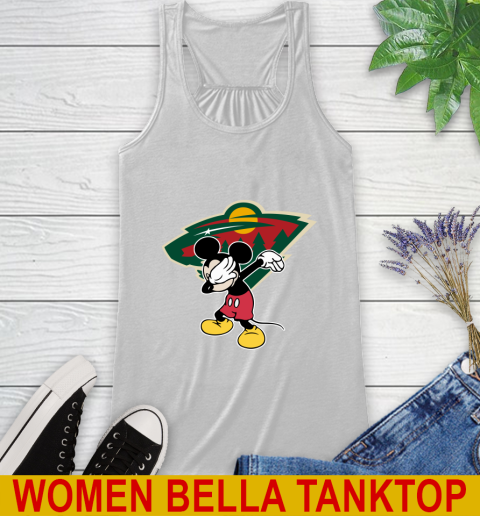 Minnesota Wild NHL Hockey Dabbing Mickey Disney Sports Racerback Tank