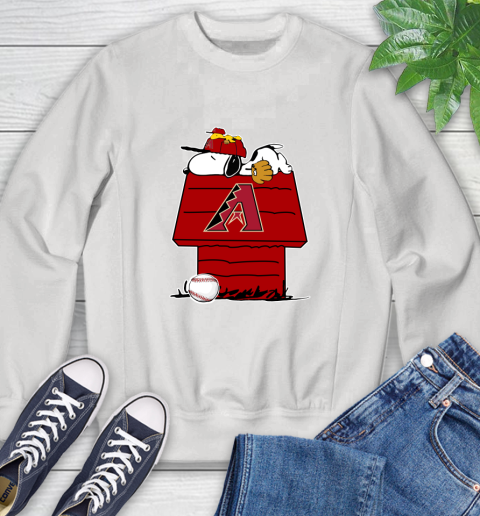MLB Arizona Diamondbacks Snoopy Woodstock The Peanuts Movie Baseball T Shirt Sweatshirt