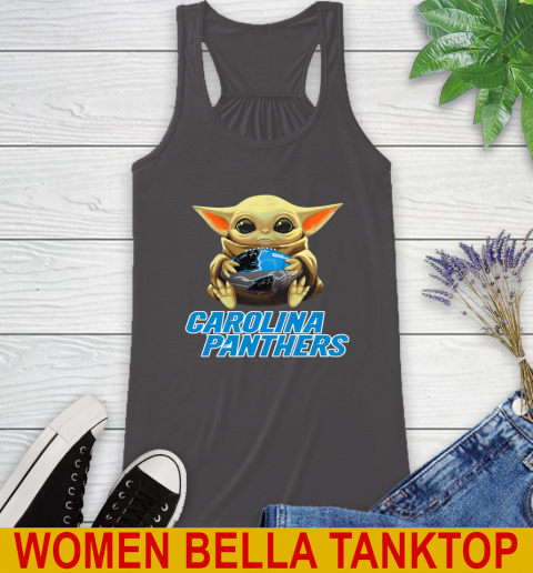 NFL Football Carolina Panthers Baby Yoda Star Wars Shirt Racerback Tank 12