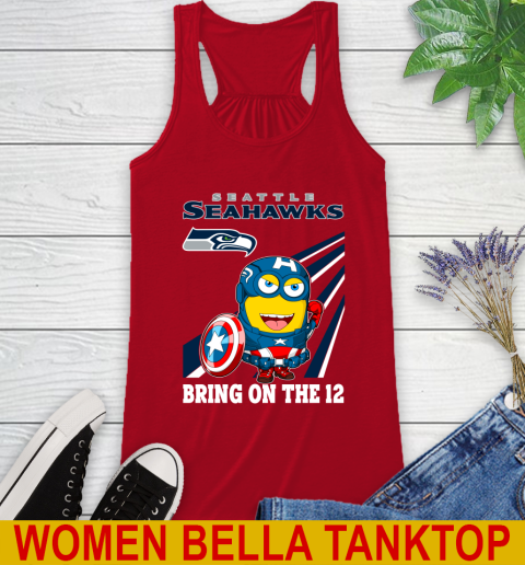 NFL Football Seattle Seahawks Captain America Marvel Avengers Minion Shirt Racerback Tank 4
