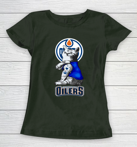 NHL My Cat Loves Edmonton Oilers Hockey Women's T-Shirt 4