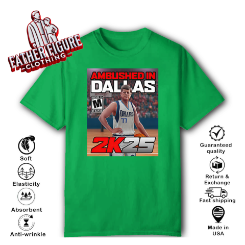 gxqt doncic and john f kennedy ambushed in dallas 2k25 classic t shirt 2 front irish green