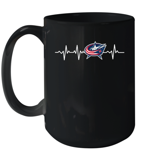 Columbus Blue Jackets NHL Hockey Heart Beat Shirt Ceramic Mug 15oz