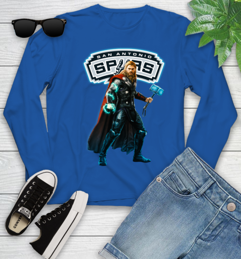NBA Thor Avengers Endgame Basketball San Antonio Spurs Youth Long Sleeve 9