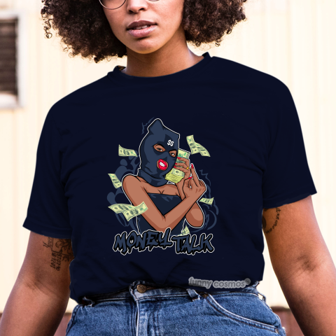 Jordan 13 Flint Matching Sneaker Tshirt For Woman For Girl Money Talk Hipster Hip Hop Navy White Jordan Shirt