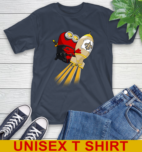 NFL Football New Orleans Saints Deadpool Minion Marvel Shirt T-Shirt 3
