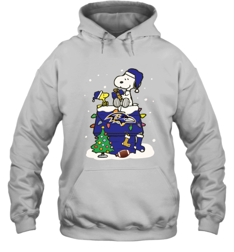 A Happy Christmas With Baltimore Ravens Snoopy Shirts Hoodie