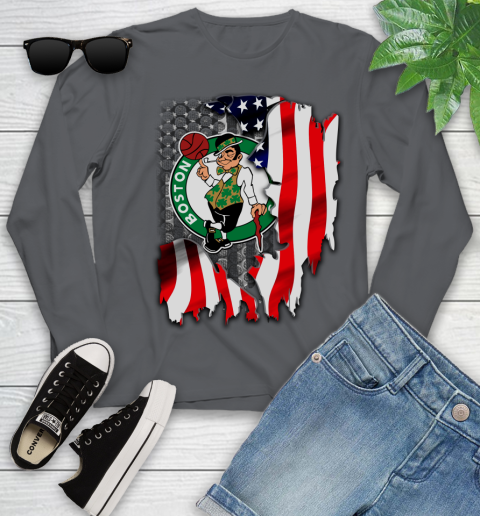 Boston Celtics NBA Basketball American Flag Youth Long Sleeve 9
