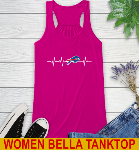 Buffalo Bills NFL Football Heart Beat Shirt Racerback Tank - Image 7