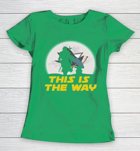 San Jose Sharks NHL Ice Hockey Star Wars Yoda And Mandalorian This Is The Way Women's T-Shirt 5