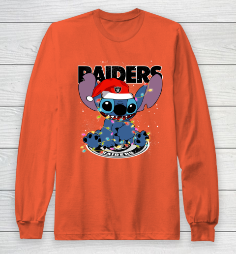 Oakland Raiders NFL Football noel stitch Christmas Long Sleeve T-Shirt 3
