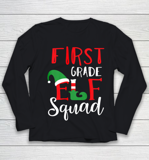 Christmas Elf Squad First Grade Teacher Top Youth Long Sleeve