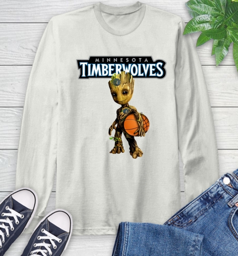 Minnesota Timberwolves NBA Basketball Groot Marvel Guardians Of The Galaxy Long Sleeve T-Shirt 12
