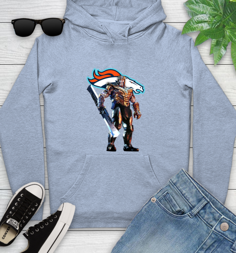 NFL Thanos Gauntlet Avengers Endgame Football Denver Broncos Youth Hoodie 10