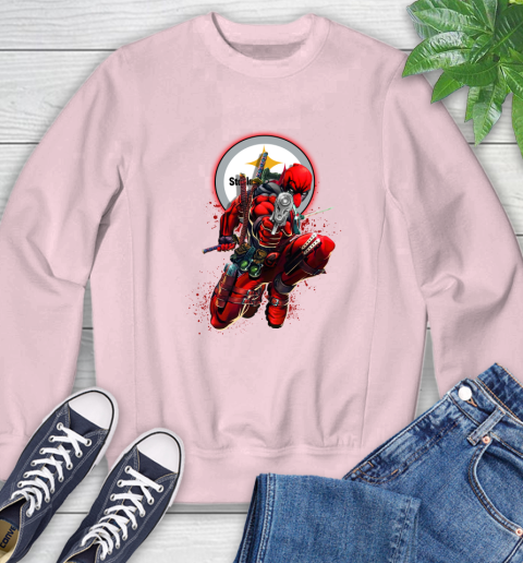NFL Deadpool Marvel Comics Sports Football Pittsburgh Steelers Sweatshirt 9