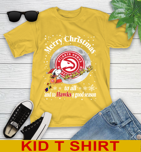 Atlanta Hawks Merry Christmas To All And To Hawks A Good Season NBA Basketball Sports Youth T-Shirt 9