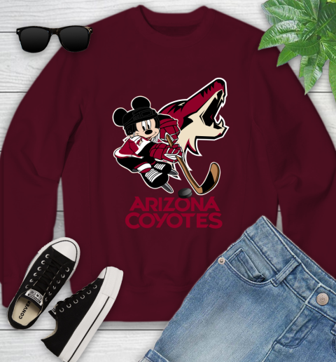 NHL Arizona Coyotes Mickey Mouse Disney Hockey T Shirt Youth Sweatshirt 15