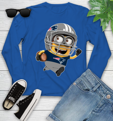NFL New England Patriots Minions Disney Football Sports Youth Long Sleeve 9