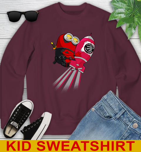 NBA Basketball Toronto Raptors Deadpool Minion Marvel Shirt Youth Sweatshirt 4