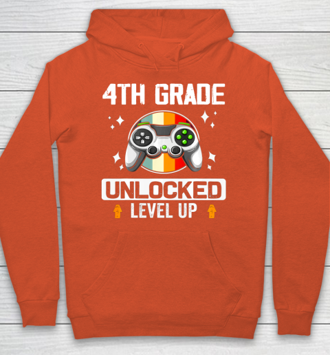 Next Level t shirts 4th Grade Unlocked Level Up Back To School Fourth Grade Gamer Hoodie 3