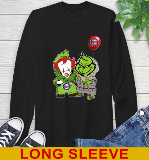 Baby Pennywise Grinch Christmas MLB Baseball Minnesota Twins Long Sleeve T-Shirt 2