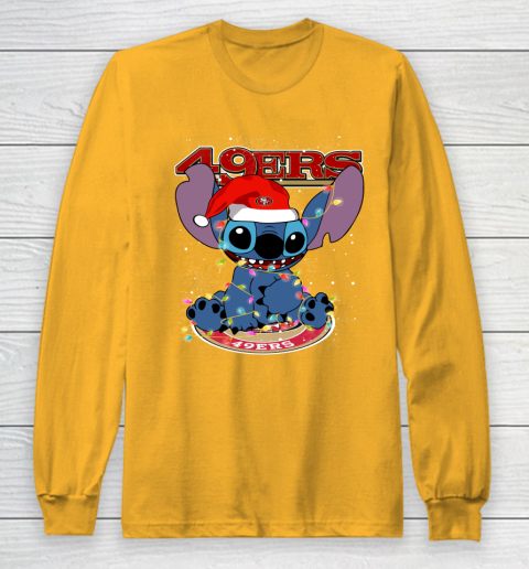 San Francisco 49ers NFL Football noel stitch Christmas Long Sleeve T-Shirt 2